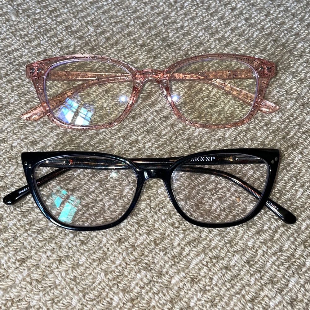 2 Pair Blue Light Glasses Zenni Claire’s + Pen